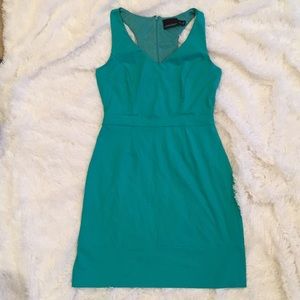 Teal/Green Stretchy Racerback Cocktail Dress Small